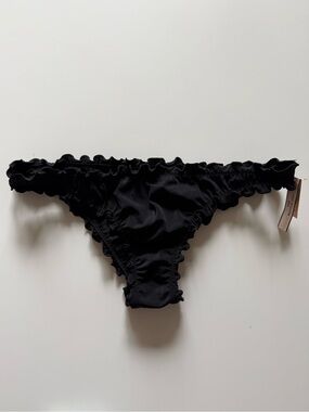 Victoria's Secret Black Ruffle Bikini Bottom